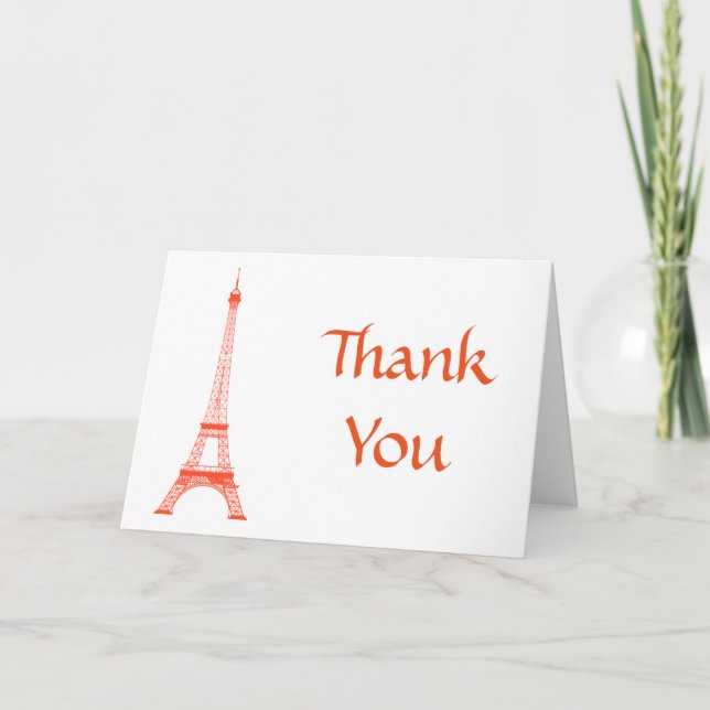 Tarjeta De Agradecimiento Paris Eiffel Tower Purple Gracias (Anverso)