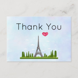 Tarjeta De Agradecimiento París francés con la Torre Eiffel Gracias