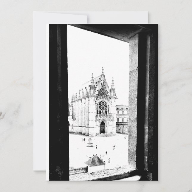 Tarjeta De Agradecimiento París gótico. Capilla de Vincennes. Francia (Anverso)