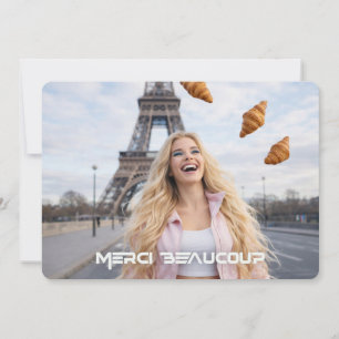 TARJETA DE AGRADECIMIENTO PARIS - MUCHAS GRACIAS