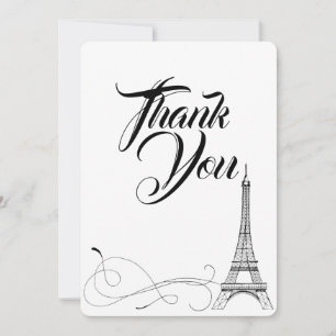Tarjeta de agradecimiento Parisian Doodles