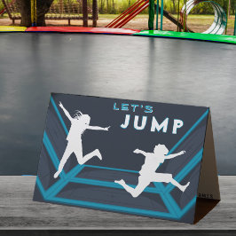Tarjeta De Agradecimiento Parque de trampolines Let's Jump Blue Fiesta de Cu