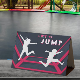 Tarjeta De Agradecimiento Parque de trampolines Let's Jump Red Fiesta de Cum