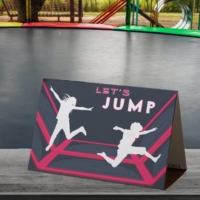 Tarjeta De Agradecimiento Parque de trampolines Let's Jump Red Fiesta de Cum (Trampoline Park Let's Jump Red Birthday Party Thank You Card
)