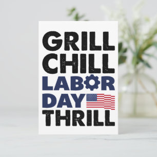Tarjeta De Agradecimiento Parrillada de América Usa Día del Trabajo Fiesta d