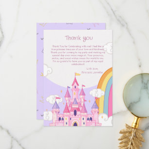 Tarjeta De Agradecimiento Partido de Cumpleaños del Castillo Real de Princes