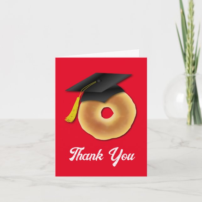 Tarjeta De Agradecimiento Partido de Graduación Bagel Breakfast Brunch (Anverso)