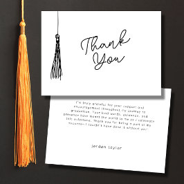 Tarjeta De Agradecimiento Partido de Graduación Simple Tassel Ilustracion Ne