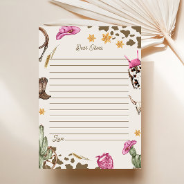 Tarjeta De Agradecimiento Partido del Cumpleaños de los Vaqueros del Oeste