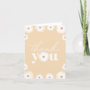 Tarjeta De Agradecimiento Partido del cumpleaños del Boho Daisy amarillo