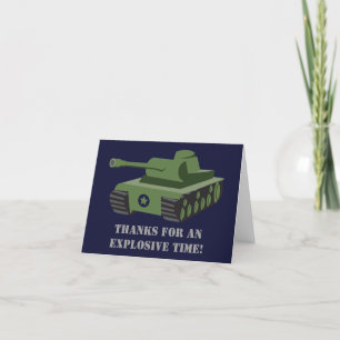 Tarjeta De Agradecimiento Partido del Cumpleaños del Tanque Militar