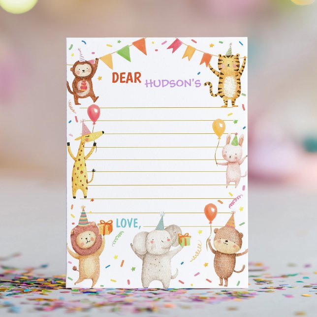 Tarjeta De Agradecimiento Party Animals Time Capsule Note Message Card (Subido por el creador)