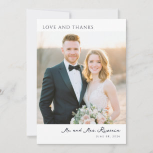 Tarjeta De Agradecimiento Pasado Romántico Foto Elegante