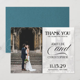 Tarjeta De Agradecimiento Pasaporte azul verdoso de la ciudad de Nueva York