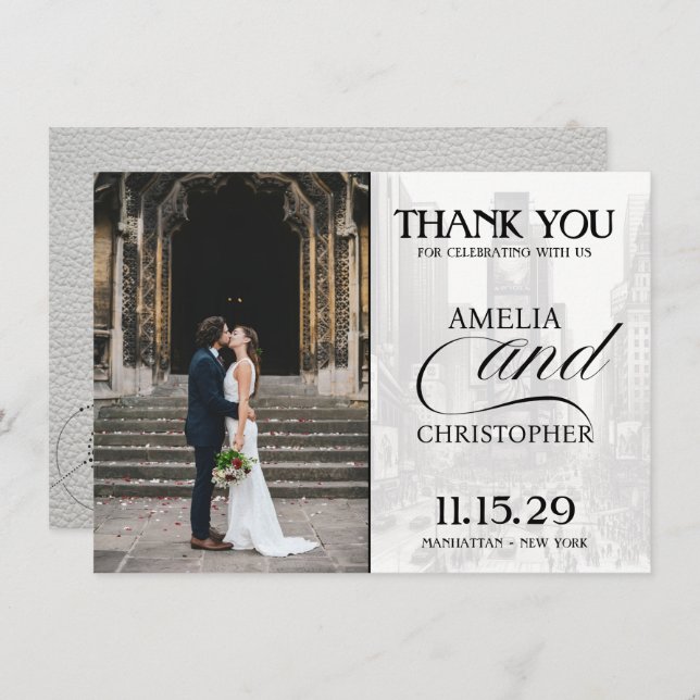 Tarjeta De Agradecimiento Pasaporte blanco de Nueva York (Anverso / Reverso)