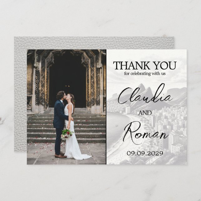 Tarjeta De Agradecimiento Pasaporte de Brasil blanco (Anverso / Reverso)