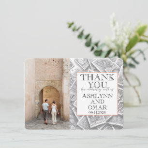 Tarjeta De Agradecimiento Pasaporte de Egipto Foto de Boda Gracias