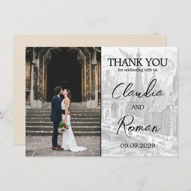 Tarjeta De Agradecimiento Pasaporte de Ivory Paris (Anverso / Reverso)