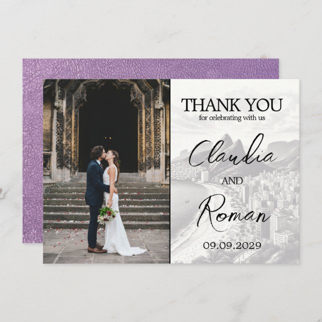 Tarjeta De Agradecimiento Pasaporte de Lavender Brasil (Anverso / Reverso)