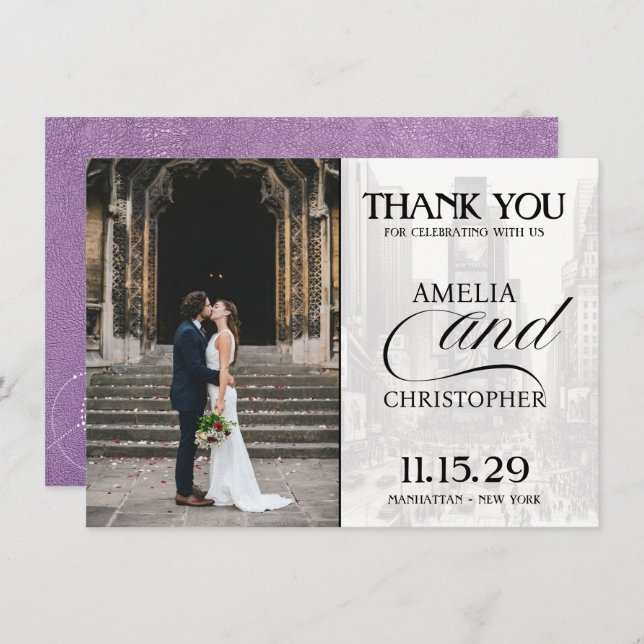 Tarjeta De Agradecimiento Pasaporte de Lavender en Nueva York (Anverso / Reverso)