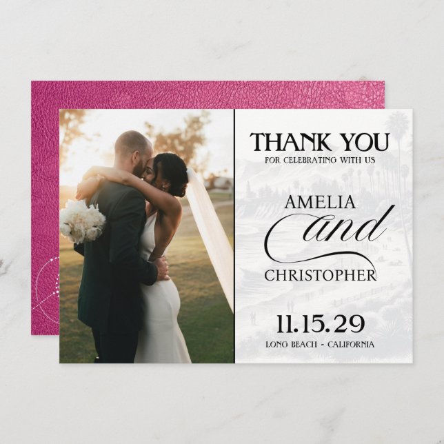 Tarjeta De Agradecimiento Pasaporte de Magenta California (Anverso / Reverso)