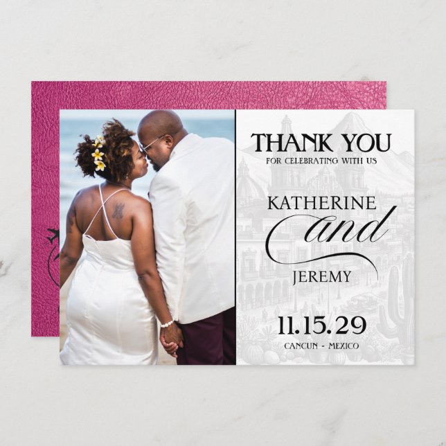 Tarjeta De Agradecimiento Pasaporte de Magenta México (Anverso / Reverso)