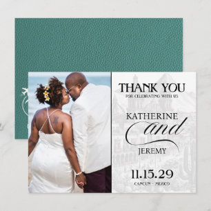 Tarjeta De Agradecimiento Pasaporte de México Turquesa