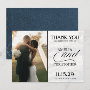 Tarjeta De Agradecimiento Pasaporte de Navy Blue California