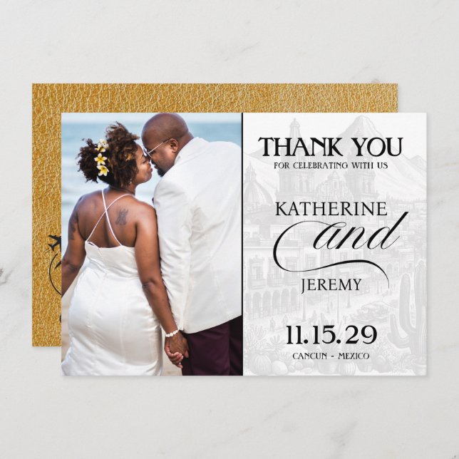 Tarjeta De Agradecimiento Pasaporte de oro México (Anverso / Reverso)