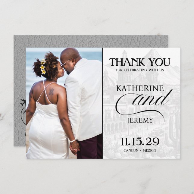 Tarjeta De Agradecimiento Pasaporte gris de México (Anverso / Reverso)