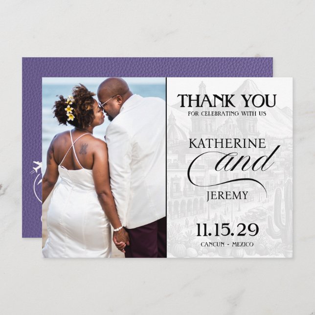 Tarjeta De Agradecimiento Pasaporte Lilac México (Anverso / Reverso)