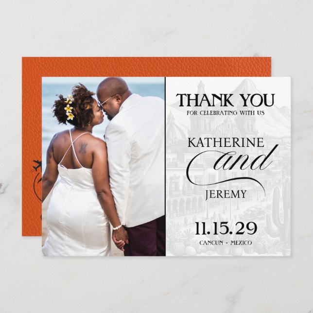 Tarjeta De Agradecimiento Pasaporte naranja México (Anverso / Reverso)