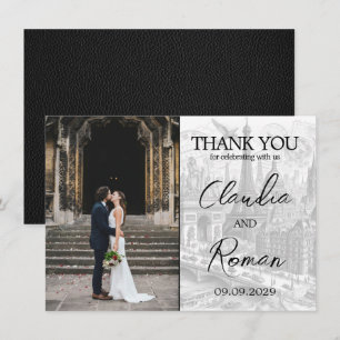 Tarjeta De Agradecimiento Pasaporte París Negro