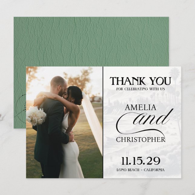 Tarjeta De Agradecimiento Pasaporte verde de California (Anverso / Reverso)