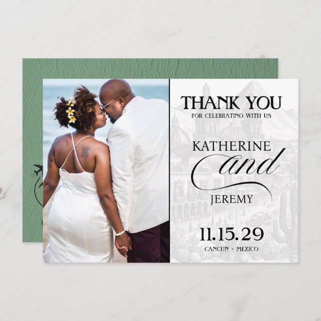 Tarjeta De Agradecimiento Pasaporte verde de México (Anverso / Reverso)