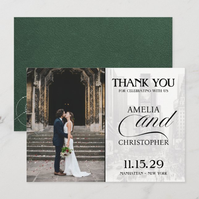 Tarjeta De Agradecimiento Pasaporte verde de Nueva York (Anverso / Reverso)