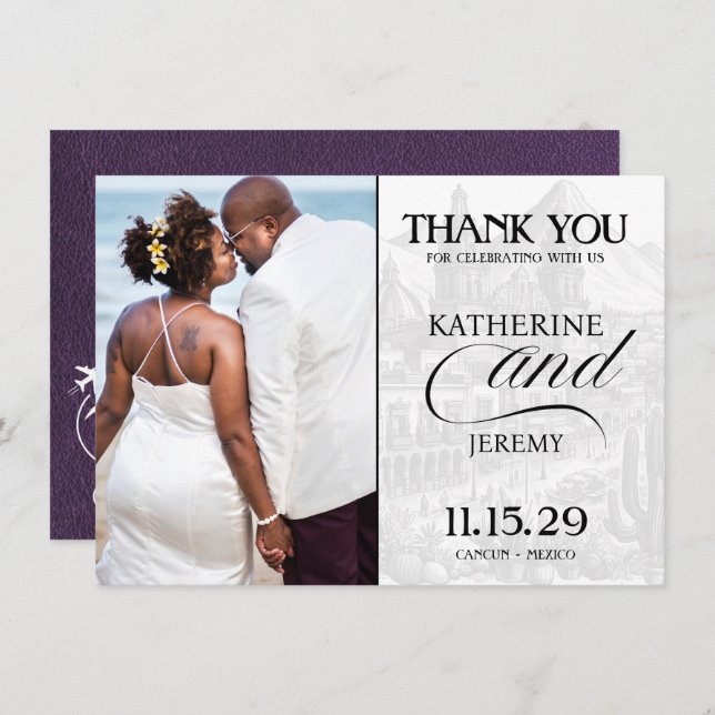 Tarjeta De Agradecimiento Pasaporte Violeta México (Anverso / Reverso)