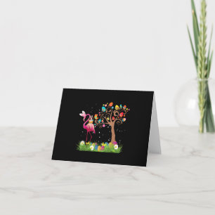 Tarjeta De Agradecimiento Pascua de Bunny Flamingo 2021 Amantes del flamen
