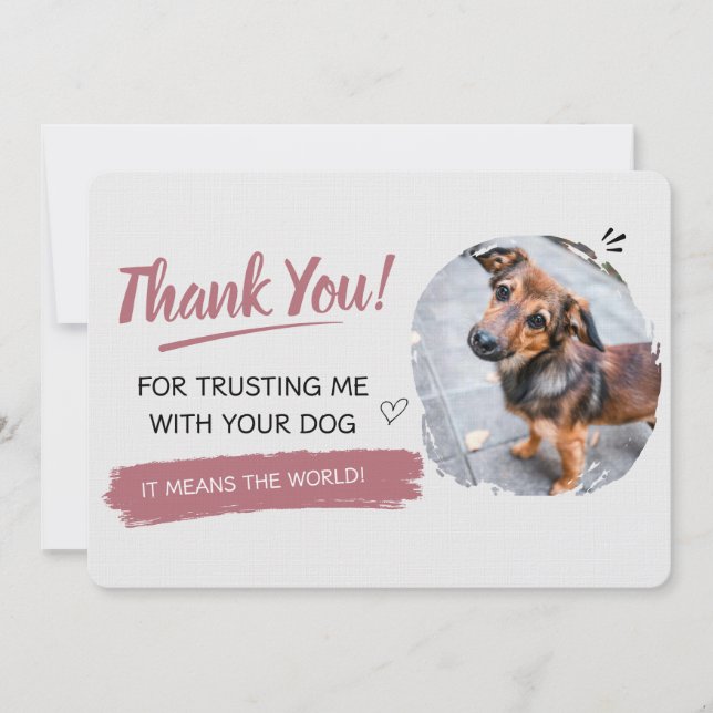 Tarjeta De Agradecimiento Paseo de perros  (Anverso)