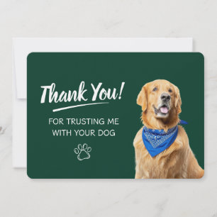 Tarjeta De Agradecimiento Paseo de Perros Cuidado de Mascotas 
