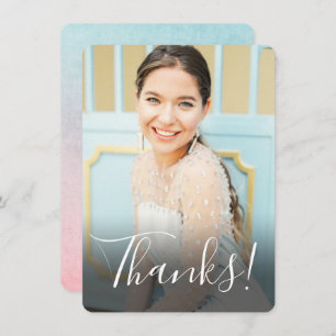 Tarjeta De Agradecimiento Pasta Acuarela Atrás Completa Foto Acuática