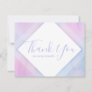 Tarjeta De Agradecimiento Pastel Acuarela Elegante Cumpleaños Púrpura