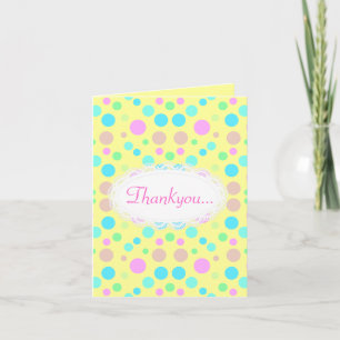 TARJETA DE AGRADECIMIENTO PASTEL AMARILLO POLKA DOT TODAS LAS OCASIONES GRAC