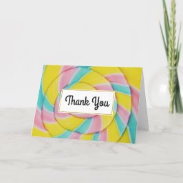 Tarjeta De Agradecimiento Pastel Arcoiris Spiral Candy