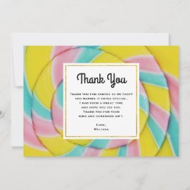 Tarjeta De Agradecimiento Pastel Arcoiris Spiral Candy