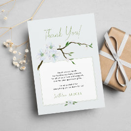 Tarjeta De Agradecimiento Pastel azul primavera floral niño bebé ducha