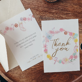 Tarjeta De Agradecimiento Pastel Baby Shower Invierno Mágico