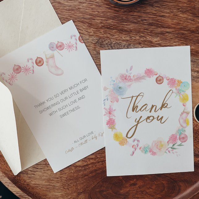 Tarjeta De Agradecimiento Pastel Baby Shower Invierno Mágico (Subido por el creador)