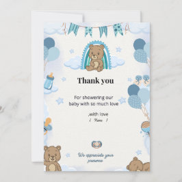 Tarjeta De Agradecimiento Pastel Baby Shower Thank You Card