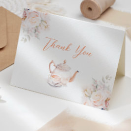 Tarjeta De Agradecimiento Pastel Blooms Tea Fiesta Bridal Shower